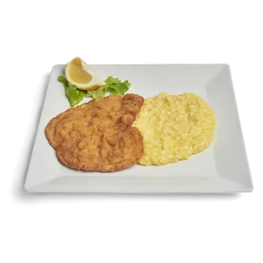 Cotoletta di Pollo con Risotto alla Milanese