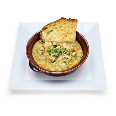Minestrone con crostino di pane