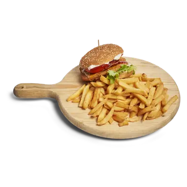 Tagliere Chickenburger e patatine