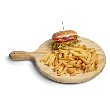 Tagliere Hamburger e patatine